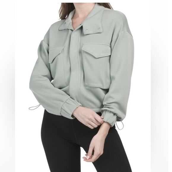 Yogalicious Women's Ultimate Gray SoftLite Scuba Autumn Jacket Pockets | Size L - Picture 1 of 8
